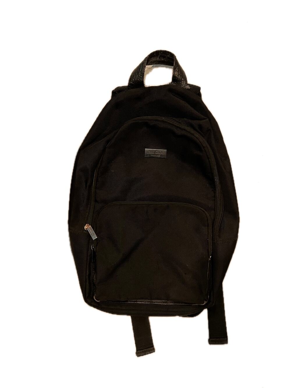 Jimmy Choo Parfums Backpack Hand Bag Black crocodile faux leather trim
